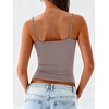 image:imageANRABESS Womens Cropped Spaghetti Strap Double Lined Tank Tops  Square Neck Camisole Soft Stretchy Silky Fabric Slim Fit Casual Summer Layering Going Out Workout Y2K Basic StyleKhaki Pink