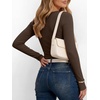 image:imageANRABESS Womens Long Sleeve Henley Tops  Ribbed Knit Shirts Slim Fit Stretchy Soft Breathable Fabric Fall Winter Layer Casual Work Travel VacationEvery Day WearDeep Brown