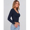 image:imageANRABESS Womens Long Sleeve V Neck Crop Tops  Slim Fit Ribbed Knit Shirts Comfy Soft Layering Top Basic Casual Daily Wear Undershirts Fall Spring Transition OutfitsNavy Blue