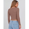 image:imageANRABESS Womens Long Sleeve V Neck Crop Tops  Slim Fit Ribbed Knit Shirts Comfy Soft Layering Top Basic Casual Daily Wear Undershirts Fall Spring Transition OutfitsDusty Pink
