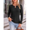 image:imageANRABESS Womens Ribbed Knit Long Sleeve Tops  Keyhole Neck Blouse Soft Stretch Fuzzy Shirt Regular Fit for Business Office Daily Wear Fall amp SpringBlack