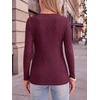 image:imageANRABESS Womens Ribbed Knit Long Sleeve Tops  Keyhole Neck Blouse Soft Stretch Fuzzy Shirt Regular Fit for Business Office Daily Wear Fall amp SpringBurgundy