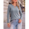 image:imageANRABESS Womens Ribbed Knit Long Sleeve Tops  Keyhole Neck Blouse Soft Stretch Fuzzy Shirt Regular Fit for Business Office Daily Wear Fall amp SpringBlue