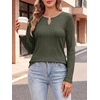 image:imageANRABESS Womens Ribbed Knit Long Sleeve Tops  Keyhole Neck Blouse Soft Stretch Fuzzy Shirt Regular Fit for Business Office Daily Wear Fall amp SpringGreen