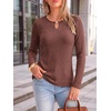 image:imageANRABESS Womens Ribbed Knit Long Sleeve Tops  Keyhole Neck Blouse Soft Stretch Fuzzy Shirt Regular Fit for Business Office Daily Wear Fall amp SpringRust Red