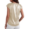 image:imageANRABESS Womens Satin Tops Cap Short Sleeve Crew Neck Shirts Dressy Business Casual Office Blouse Silky 2026 Summer OutfitsBeige