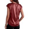 image:imageANRABESS Womens Satin Tops Cap Short Sleeve Crew Neck Shirts Dressy Business Casual Office Blouse Silky 2026 Summer OutfitsDeep Red