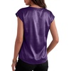 image:imageANRABESS Womens Satin Tops Cap Short Sleeve Crew Neck Shirts Dressy Business Casual Office Blouse Silky 2026 Summer OutfitsPurple