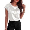 image:imageANRABESS Womens Satin Tops Cap Short Sleeve Crew Neck Shirts Dressy Business Casual Office Blouse Silky 2026 Summer OutfitsWhite