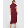 image:imageANRABESS Womens Summer Casual Polo V Neck Dresses  Short Sleeve Split Tshirt Maxi Dress with Pockets Soft WrinkleFree Loose Fit Beach Vacation Travel Outfit Summer ClothesWine Red