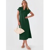 image:imageANRABESS Womens Summer Casual Polo V Neck Dresses  Short Sleeve Split Tshirt Maxi Dress with Pockets Soft WrinkleFree Loose Fit Beach Vacation Travel Outfit Summer ClothesForest Green