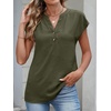 image:imageANRABESS Womens Summer TopsCap Sleeve V Neck Loose Fit Henley ShirtsDressy Casual for Work Business amp Daily Trendy OutfitsArmy Green