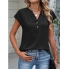 image:imageANRABESS Womens Summer TopsCap Sleeve V Neck Loose Fit Henley ShirtsDressy Casual for Work Business amp Daily Trendy OutfitsBlack