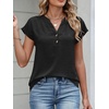 image:imageANRABESS Womens Summer TopsCap Sleeve V Neck Loose Fit Henley ShirtsDressy Casual for Work Business amp Daily Trendy OutfitsBlack