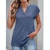 image:imageANRABESS Womens Summer TopsCap Sleeve V Neck Loose Fit Henley ShirtsDressy Casual for Work Business amp Daily Trendy OutfitsDark Blue