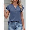 image:imageANRABESS Womens Summer TopsCap Sleeve V Neck Loose Fit Henley ShirtsDressy Casual for Work Business amp Daily Trendy OutfitsDark Blue