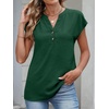 image:imageANRABESS Womens Summer TopsCap Sleeve V Neck Loose Fit Henley ShirtsDressy Casual for Work Business amp Daily Trendy OutfitsDark Green
