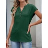 image:imageANRABESS Womens Summer TopsCap Sleeve V Neck Loose Fit Henley ShirtsDressy Casual for Work Business amp Daily Trendy OutfitsDark Green