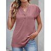 image:imageANRABESS Womens Summer TopsCap Sleeve V Neck Loose Fit Henley ShirtsDressy Casual for Work Business amp Daily Trendy OutfitsDusty Rose