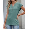 image:imageANRABESS Womens Summer TopsCap Sleeve V Neck Loose Fit Henley ShirtsDressy Casual for Work Business amp Daily Trendy OutfitsLake