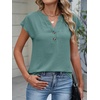 image:imageANRABESS Womens Summer TopsCap Sleeve V Neck Loose Fit Henley ShirtsDressy Casual for Work Business amp Daily Trendy OutfitsLake