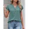image:imageANRABESS Womens Summer TopsCap Sleeve V Neck Loose Fit Henley ShirtsDressy Casual for Work Business amp Daily Trendy OutfitsLake