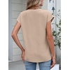 image:imageANRABESS Womens Summer TopsCap Sleeve V Neck Loose Fit Henley ShirtsDressy Casual for Work Business amp Daily Trendy OutfitsParchment