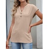 image:imageANRABESS Womens Summer TopsCap Sleeve V Neck Loose Fit Henley ShirtsDressy Casual for Work Business amp Daily Trendy OutfitsParchment