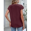 image:imageANRABESS Womens Summer TopsCap Sleeve V Neck Loose Fit Henley ShirtsDressy Casual for Work Business amp Daily Trendy OutfitsWine Red