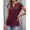 image:imageANRABESS Womens Summer TopsCap Sleeve V Neck Loose Fit Henley ShirtsDressy Casual for Work Business amp Daily Trendy OutfitsWine Red