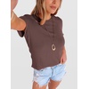 image:imageANRABESS Womens Summer Waffle Knit Tops  Soft Comfy Breathable Shirts Crew Neck Short Sleeve Casual Trendy Basic Tee 2026 Summer OutfitsBrown