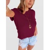 image:imageANRABESS Womens Summer Waffle Knit Tops  Soft Comfy Breathable Shirts Crew Neck Short Sleeve Casual Trendy Basic Tee 2026 Summer OutfitsDark Fuchsia
