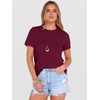 image:imageANRABESS Womens Summer Waffle Knit Tops  Soft Comfy Breathable Shirts Crew Neck Short Sleeve Casual Trendy Basic Tee 2026 Summer OutfitsDark Fuchsia