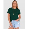 image:imageANRABESS Womens Summer Waffle Knit Tops  Soft Comfy Breathable Shirts Crew Neck Short Sleeve Casual Trendy Basic Tee 2026 Summer OutfitsDeep Green