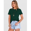 image:imageANRABESS Womens Summer Waffle Knit Tops  Soft Comfy Breathable Shirts Crew Neck Short Sleeve Casual Trendy Basic Tee 2026 Summer OutfitsDeep Green