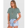 image:imageANRABESS Womens Summer Waffle Knit Tops  Soft Comfy Breathable Shirts Crew Neck Short Sleeve Casual Trendy Basic Tee 2026 Summer OutfitsLight Green