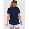 image:imageANRABESS Womens Summer Waffle Knit Tops  Soft Comfy Breathable Shirts Crew Neck Short Sleeve Casual Trendy Basic Tee 2026 Summer OutfitsNavy Blue
