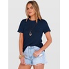 image:imageANRABESS Womens Summer Waffle Knit Tops  Soft Comfy Breathable Shirts Crew Neck Short Sleeve Casual Trendy Basic Tee 2026 Summer OutfitsNavy Blue