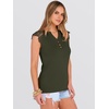 image:imageANRABESS Womens Tops Dressy Casual Lace Cap Sleeve Henley Shirts Summer Sleeveless Button Up Blouses 2026 Spring OutfitsArmy Green