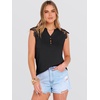 image:imageANRABESS Womens Tops Dressy Casual Lace Cap Sleeve Henley Shirts Summer Sleeveless Button Up Blouses 2026 Spring OutfitsBlack
