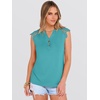 image:imageANRABESS Womens Tops Dressy Casual Lace Cap Sleeve Henley Shirts Summer Sleeveless Button Up Blouses 2026 Spring OutfitsCadet Blue