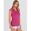 image:imageANRABESS Womens Tops Dressy Casual Lace Cap Sleeve Henley Shirts Summer Sleeveless Button Up Blouses 2026 Spring OutfitsHot Pink