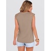 image:imageANRABESS Womens Tops Dressy Casual Lace Cap Sleeve Henley Shirts Summer Sleeveless Button Up Blouses 2026 Spring OutfitsKhaki