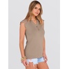 image:imageANRABESS Womens Tops Dressy Casual Lace Cap Sleeve Henley Shirts Summer Sleeveless Button Up Blouses 2026 Spring OutfitsKhaki