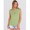 image:imageANRABESS Womens Tops Dressy Casual Lace Cap Sleeve Henley Shirts Summer Sleeveless Button Up Blouses 2026 Spring OutfitsLight Green