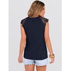 image:imageANRABESS Womens Tops Dressy Casual Lace Cap Sleeve Henley Shirts Summer Sleeveless Button Up Blouses 2026 Spring OutfitsNavy Blue
