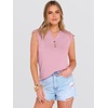 image:imageANRABESS Womens Tops Dressy Casual Lace Cap Sleeve Henley Shirts Summer Sleeveless Button Up Blouses 2026 Spring OutfitsPink