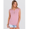 image:imageANRABESS Womens Tops Dressy Casual Lace Cap Sleeve Henley Shirts Summer Sleeveless Button Up Blouses 2026 Spring OutfitsPink