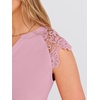 image:imageANRABESS Womens Tops Dressy Casual Lace Cap Sleeve Henley Shirts Summer Sleeveless Button Up Blouses 2026 Spring OutfitsPink