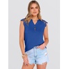 image:imageANRABESS Womens Tops Dressy Casual Lace Cap Sleeve Henley Shirts Summer Sleeveless Button Up Blouses 2026 Spring OutfitsRoayl Blue